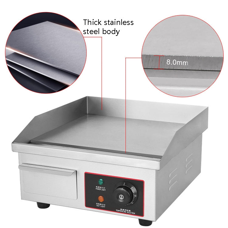 Fuyi Commercial Desktop Electric Stove Stainless Steel Body Cast Iron Skewers Pancake Electric Griddle, EU Plug(EG-818B) by bashfashion