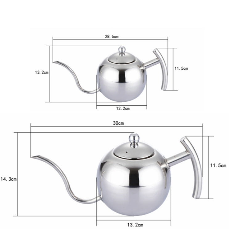 Hand Flush Pot Mocha Coffee Pot Stainless Steel Coffee Pot European Style Stainless Steel Teapot With Strainer, Capacity: 0.85L(Silver) by bashfashion