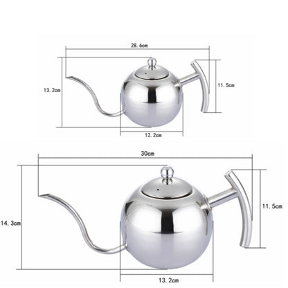 Hand Flush Pot Mocha Coffee Pot Stainless Steel Coffee Pot European Style Stainless Steel Teapot With Strainer, Capacity: 0.85L(Silver) by bashfashion