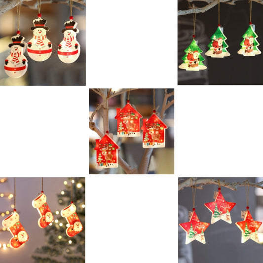 3 PCS / Set Christmas Decoration Lights LED Window Holiday Decoration Small Lanterns(Christmas Tree) by bashfashion