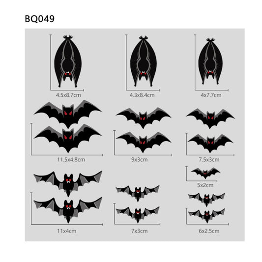 Halloween Decoration Stickers Pumpkin Lamp Spider Ghost Electrostatic Stickers,Style: BQ049-51-52 by bashfashion