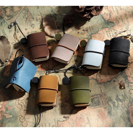 Ultra-Small Mini TN Hand Account Book Leather Notebook Portable Travel Diary(Oil Wax Leather Black) by bashfashion