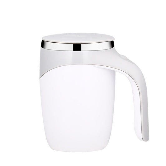 A223 Stainless Steel Automatic Magnetized Coffee Mixing Cup(White) by bashfashion