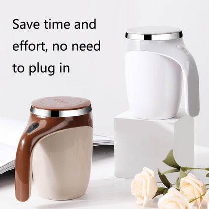A223 Stainless Steel Automatic Magnetized Coffee Mixing Cup(Brown) by bashfashion