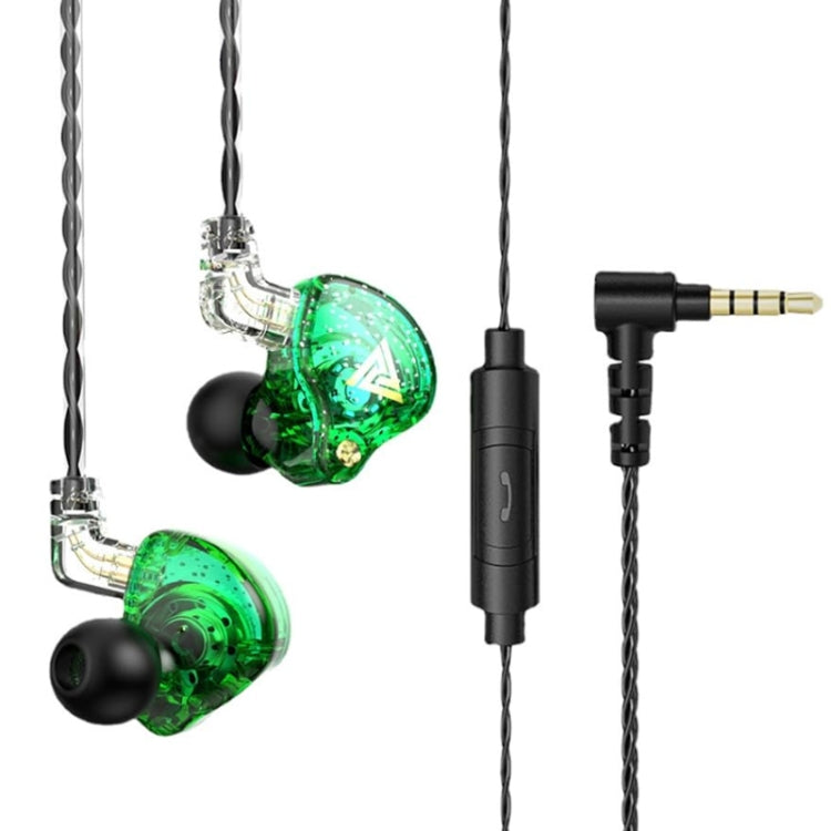 QKZ AK6 PRO HiFi Subwoofer In-Ear Wired Headphones with Mic(Green) by QKZ