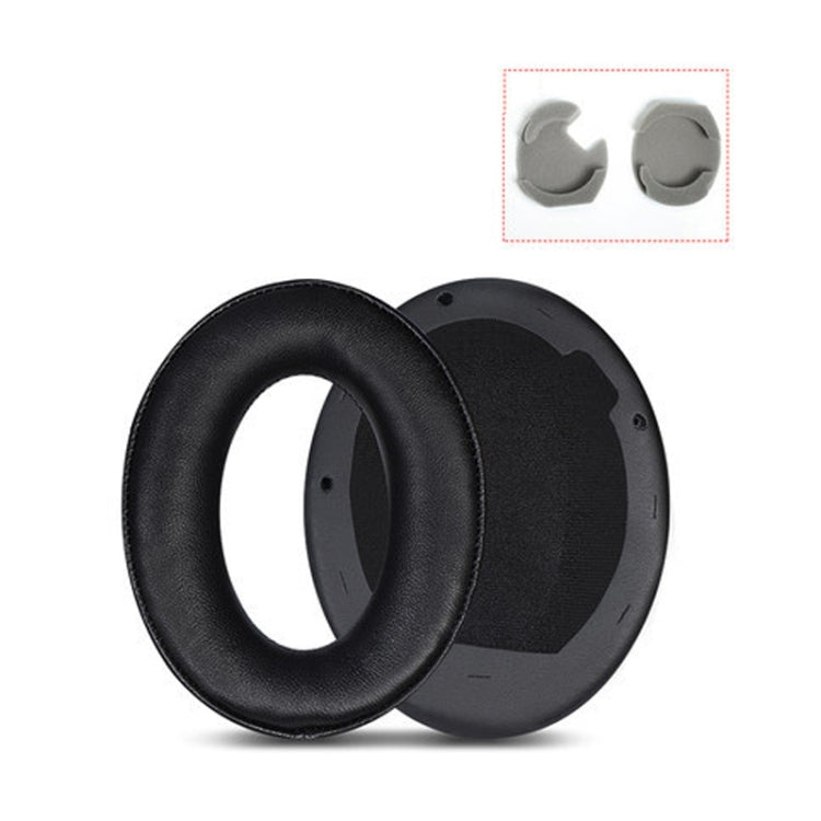 2 PCS Leather Headset Earmuffs for Sony 1000XM4 Black Protein Skin No Snap by bashfashion
