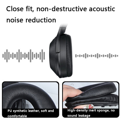 2 PCS Leather Headset Earmuffs for Sony 1000XM4 Black Lambskin No Snap by bashfashion