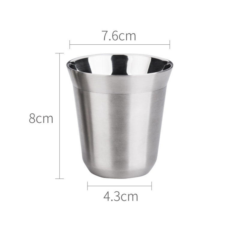 304 Stainless Steel Coffee Capsule Cup Double Insulation Coffee Cup, Style: Large Single Cup by bashfashion