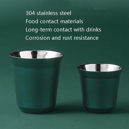 304 Stainless Steel Coffee Capsule Cup Double Insulation Coffee Cup, Style: Large Single Cup by bashfashion
