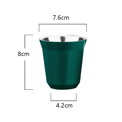 304 Stainless Steel Coffee Capsule Cup Double Insulation Coffee Cup, Style: Large Green by bashfashion