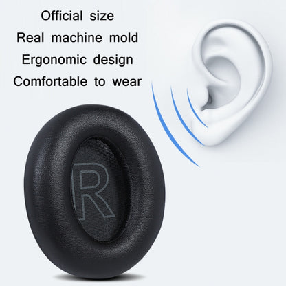 2pcs Protein Leather Sponge Earphone Cover For Anker Soundcore Life Q20 (Black) by bashfashion