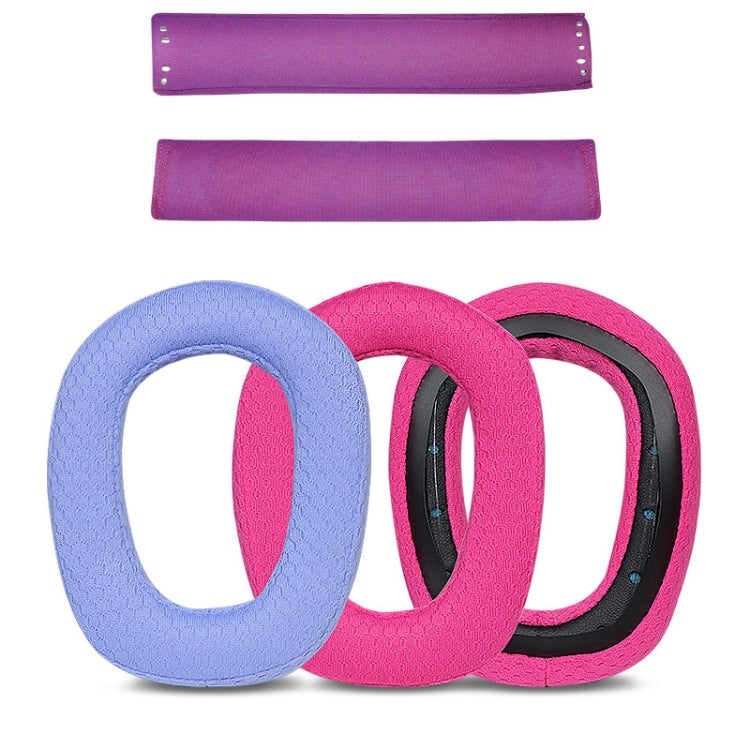 2pcs Sponge Earmuff Headrest Pad For Logitech G435, Color: Purple Headbeam by bashfashion