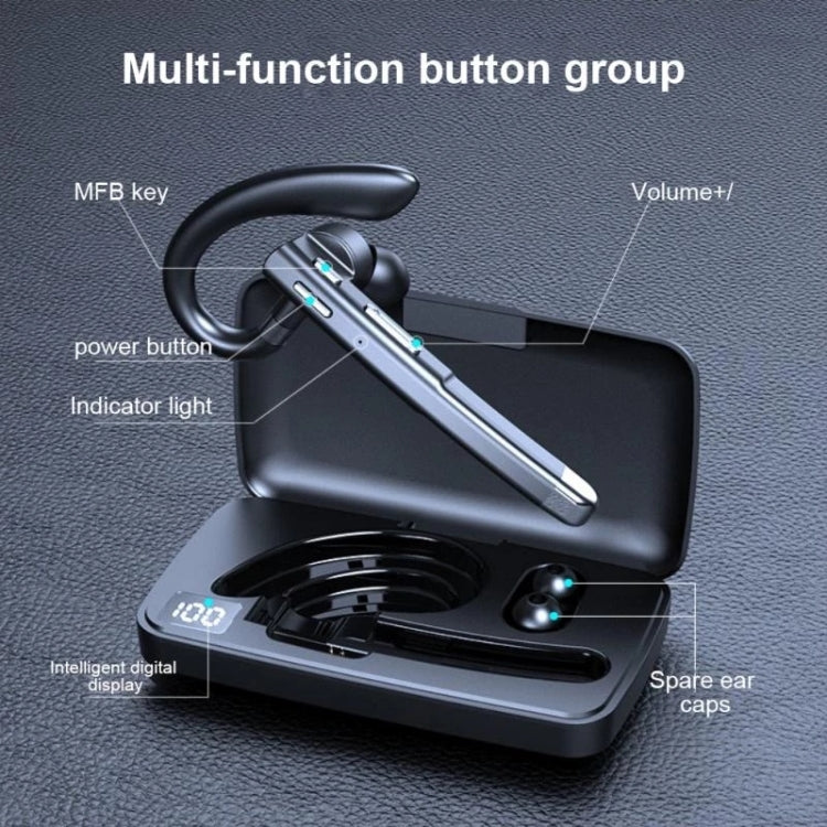 520 Gen2 Earhook Business Bluetooth Headphone, Style: With Charging Case by bashfashion