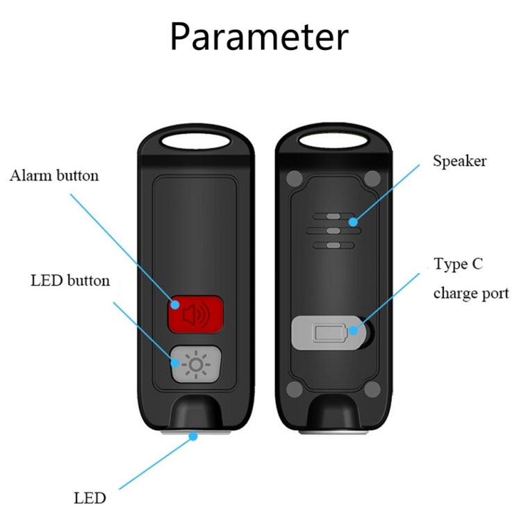 AF-2002 130dB Rechargeable Anti-Wolf Alarm Self-Defense Device With Distress Light(Blue) by bashfashion