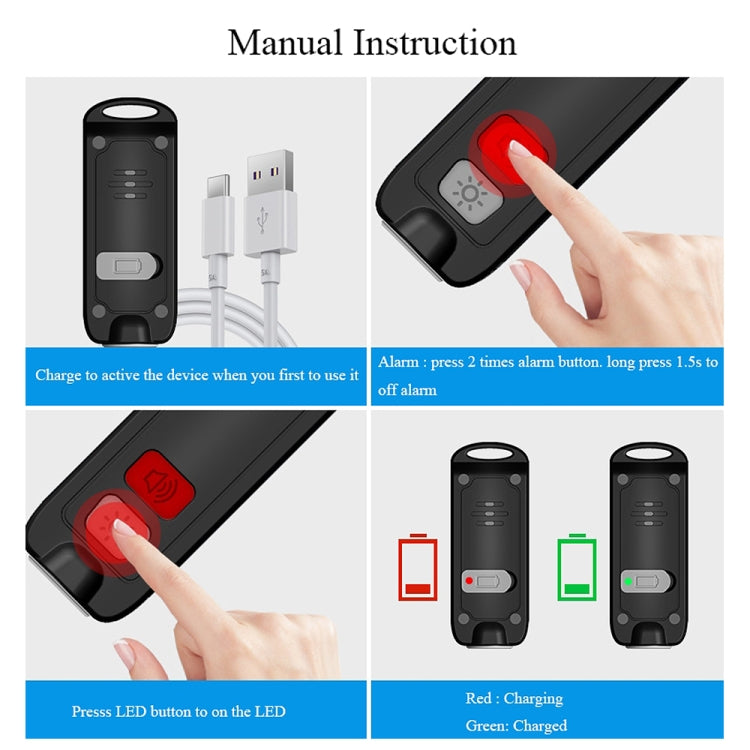 AF-2002 130dB Rechargeable Anti-Wolf Alarm Self-Defense Device With Distress Light(Blue) by bashfashion