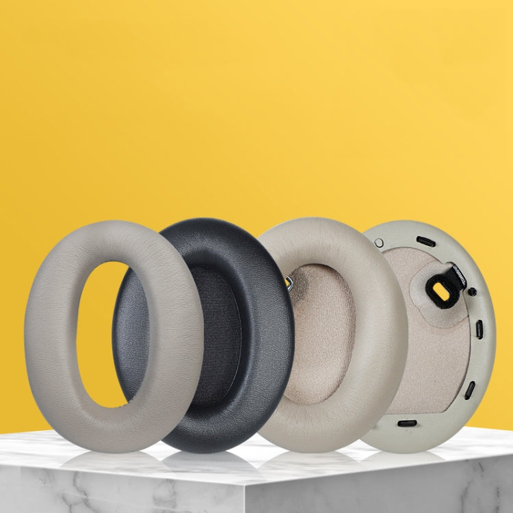 2pcs PU Leather Earpads For Sony WH-1000XM4, Color: Black+Buckle by bashfashion