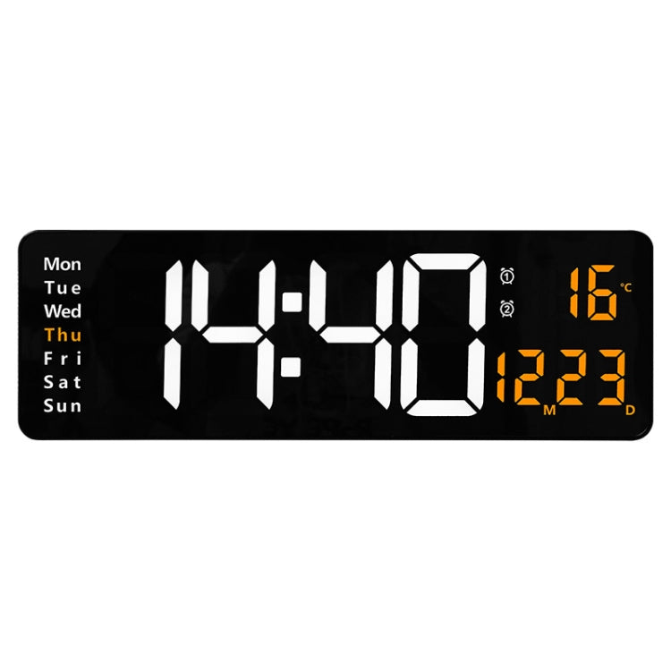 6626 Living Room Wall-Mounted Large Screen Display LED Digital Clock, Color: Orange Temperature by bashfashion
