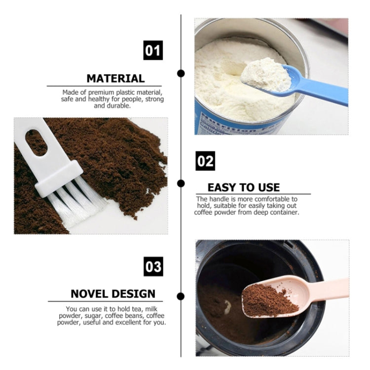 20 PCS Coffee Bean Grinder Spoon Grinder Cleaning Brush With Scale(White Handle White Hair) by bashfashion