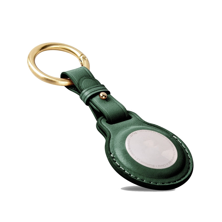 First Layer Cowhide Tracker Cover Pet Child Anti-lost Device Case for AirTag(Green) by bashfashion