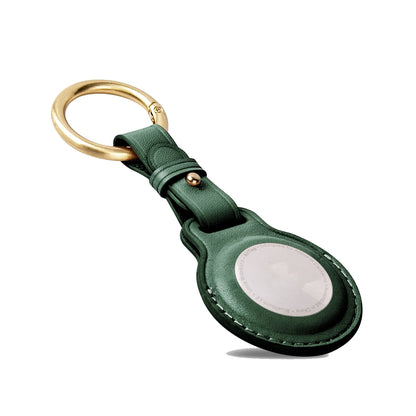 First Layer Cowhide Tracker Cover Pet Child Anti-lost Device Case for AirTag(Green) by bashfashion