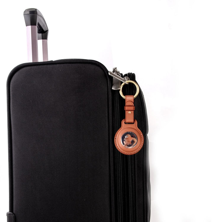 First Layer Cowhide Tracker Cover Pet Child Anti-lost Device Case for AirTag(Green) by bashfashion