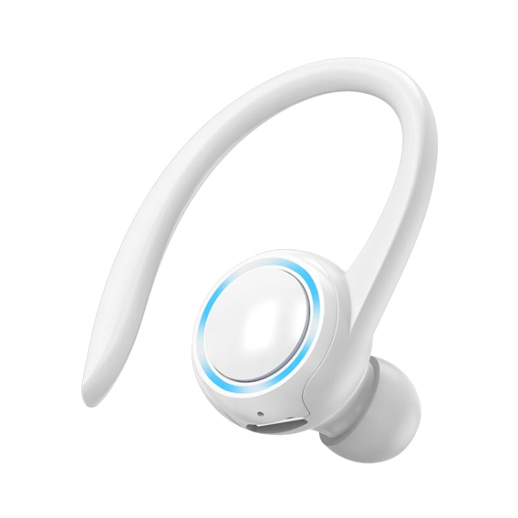 A1S Bluetooth Earphone Hanging Ear Incorporation True Sound Sports Single Ear Headset(White) by bashfashion