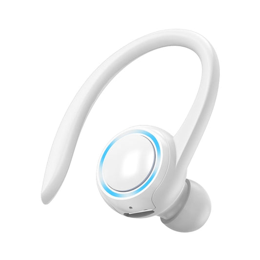 A1S Bluetooth Earphone Hanging Ear Incorporation True Sound Sports Single Ear Headset(White) by bashfashion