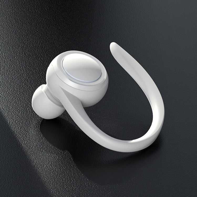 A1S Bluetooth Earphone Hanging Ear Incorporation True Sound Sports Single Ear Headset(White) by bashfashion