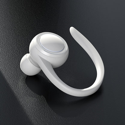 A1S Bluetooth Earphone Hanging Ear Incorporation True Sound Sports Single Ear Headset(White) by bashfashion