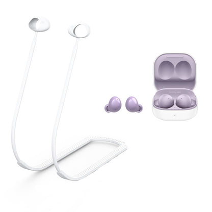 2 PCS Bluetooth Earphone Silicone Anti-Lost Cord For Samsung Glaxy Buds 2(White) by bashfashion