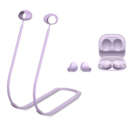 2 PCS Bluetooth Earphone Silicone Anti-Lost Cord For Samsung Glaxy Buds 2(Night Light Taro Purple) by bashfashion