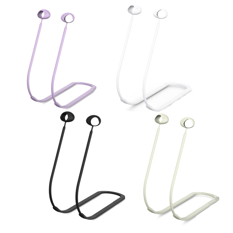 2 PCS Bluetooth Earphone Silicone Anti-Lost Cord For Samsung Glaxy Buds 2(White) by bashfashion