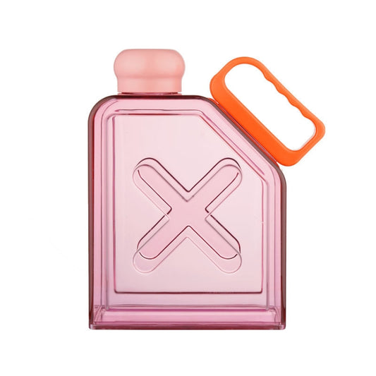 Square Fitness Sports Large Capacity Plastic Water Cup with Handle(Red) by bashfashion