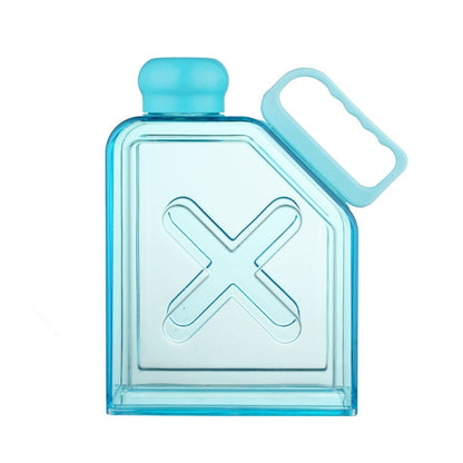 Square Fitness Sports Large Capacity Plastic Water Cup with Handle(Blue) by bashfashion