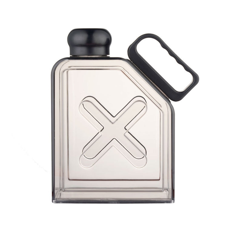 Square Fitness Sports Large Capacity Plastic Water Cup with Handle(Black) by bashfashion