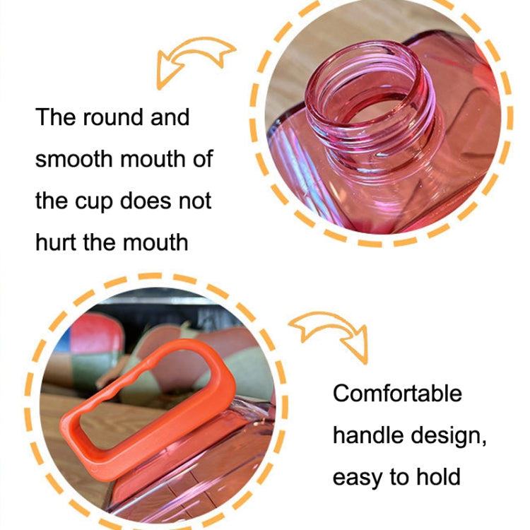 Square Fitness Sports Large Capacity Plastic Water Cup with Handle(Black) by bashfashion