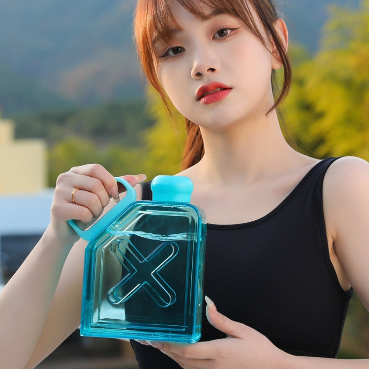 Square Fitness Sports Large Capacity Plastic Water Cup with Handle(Purple) by bashfashion