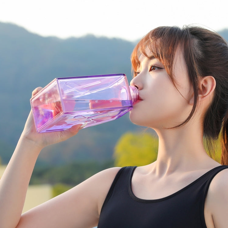 Square Fitness Sports Large Capacity Plastic Water Cup with Handle(Red) by bashfashion