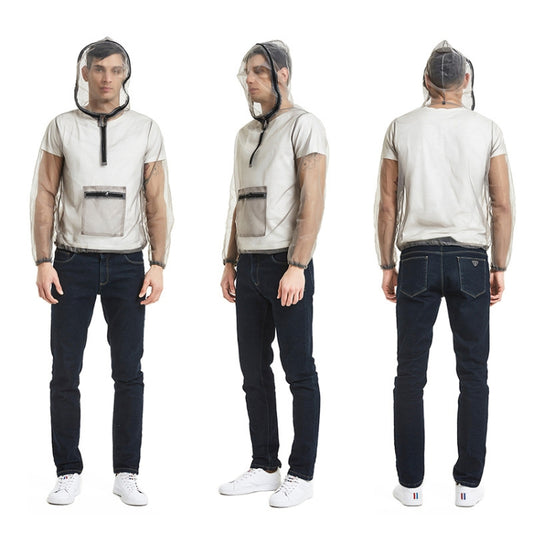 Jungle Expedition Breathable Insect-proof Jacket With Hood Anti-bite Mesh Gauze Cloth, Size: XXL by bashfashion