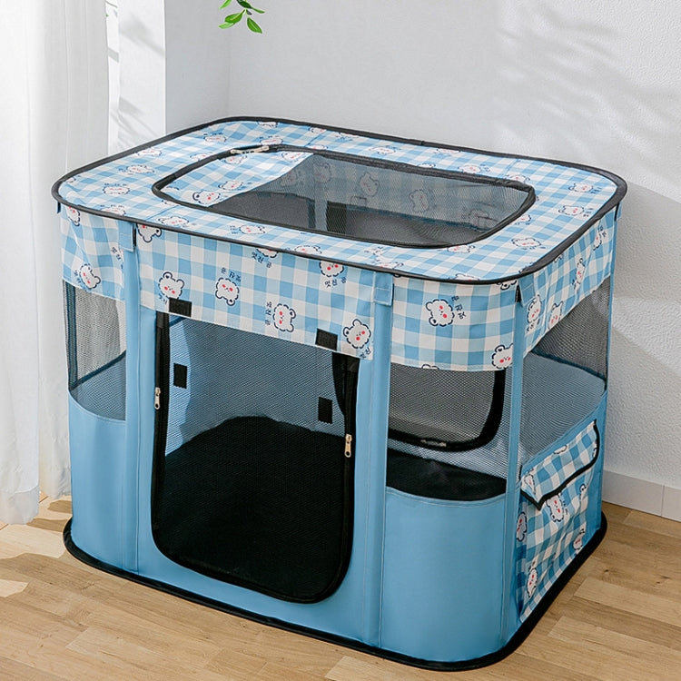 Rectangular Foldable Pet Fence Dog and Cat Litter Pet Delivery Room XL(Blue Panda) by bashfashion
