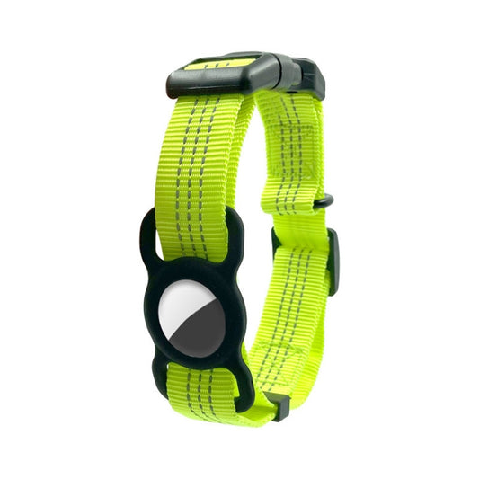 PUGGA GG1002 Polyester Dog GPS Device Protector Collar For AirTag, Size: L(Fluorescent Green) by null
