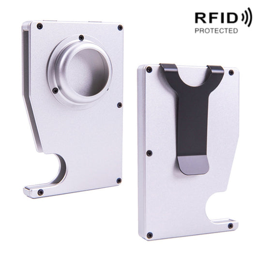 AK-1 RFID Portable Anti-theft Card Holder For AirTag(Silver) by bashfashion