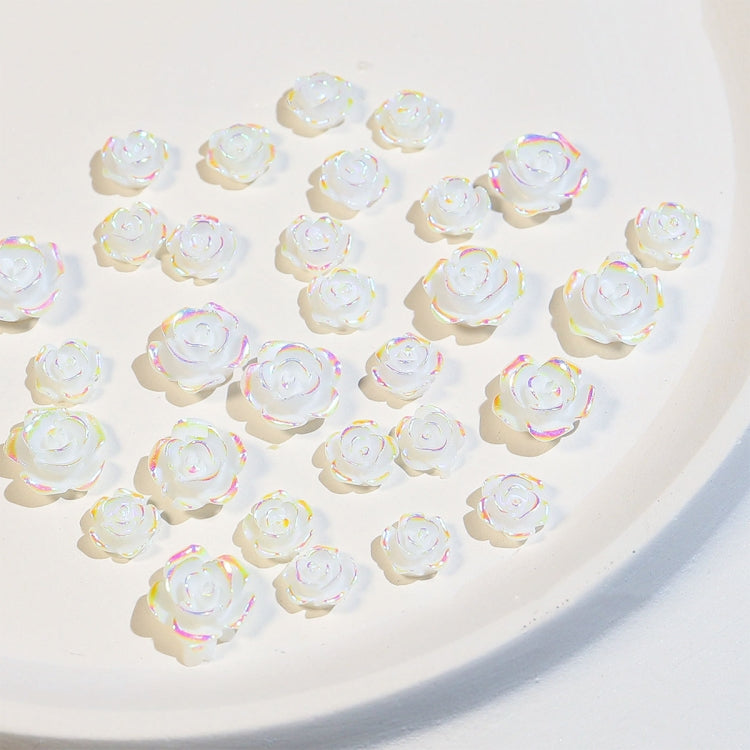 SP0473 30Pcs/Pack 3D Camellia Nail Art Decorative Rhinestones(Colorful White) by bashfashion