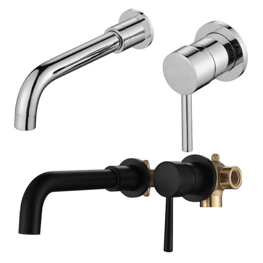 In-wall Hidden Concealed Faucet Hot and Cold Copper Mixing Valve, Specification: Silver Conjoined by bashfashion