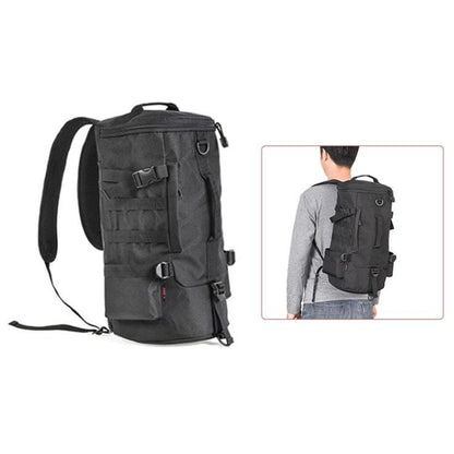 LEO 28085 Cylina Shape Fishing Gear Backpack Fishing Rod Outdoor Shoulder Bag(28085-B Black) by LEO