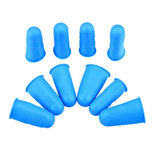 4 Sets Anti-scalding Non-slip High Temperature Resistant Silicone Finger Cuff With Particles(Blue) by bashfashion