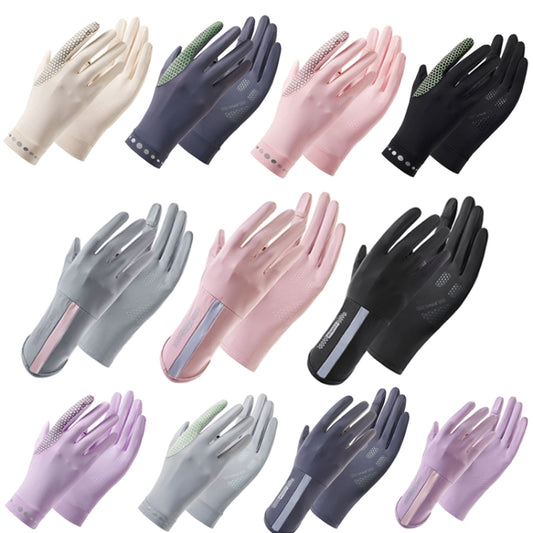 1 Pair XC-14 Riding Driving Sunscreen Anti-UV Fingerless Ice Silk Gloves, Style: Line (Dark Gray) by bashfashion