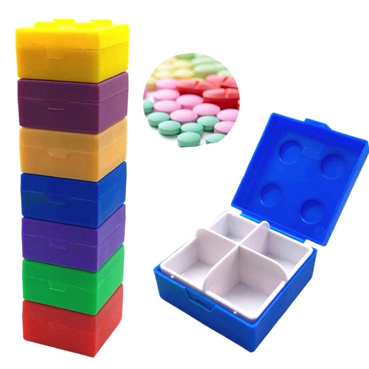 SD-J-406 28 Grids Portable Colorful Compartment Detachable Plastic Building Block Pill Box(As Show) by bashfashion