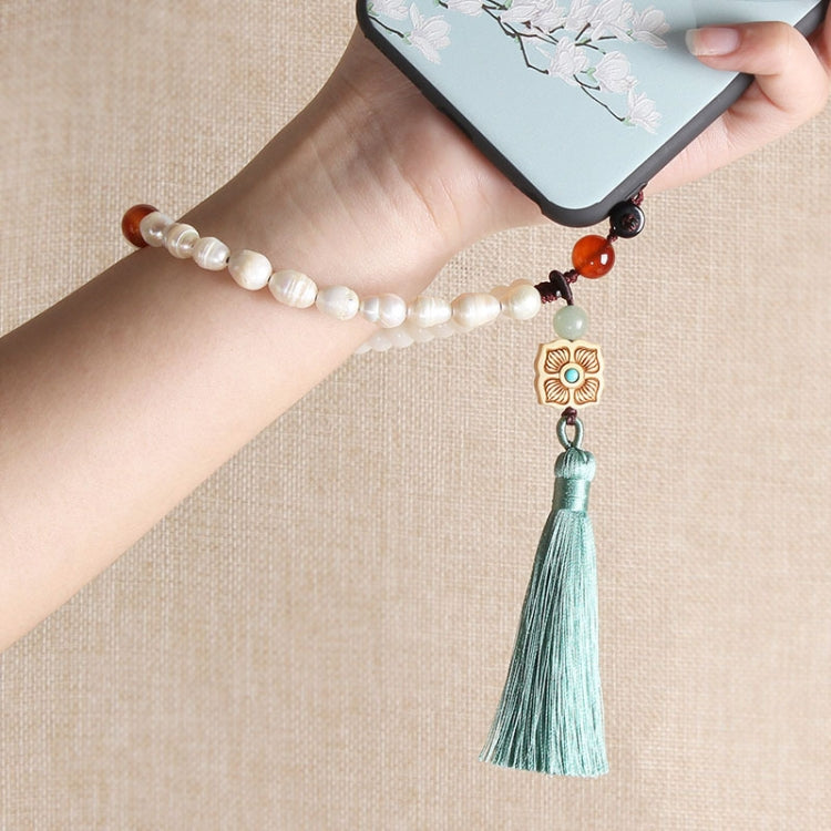 Braided Rope Pearl Mobile Phone Case Pendant Mobile Phone Lanyard Wrist Rope by bashfashion