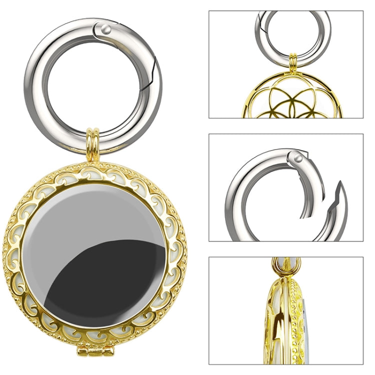 Anti-Lost Plating Keychain Locator Tracker Protective Cover For Airtag(Black Gold) by bashfashion